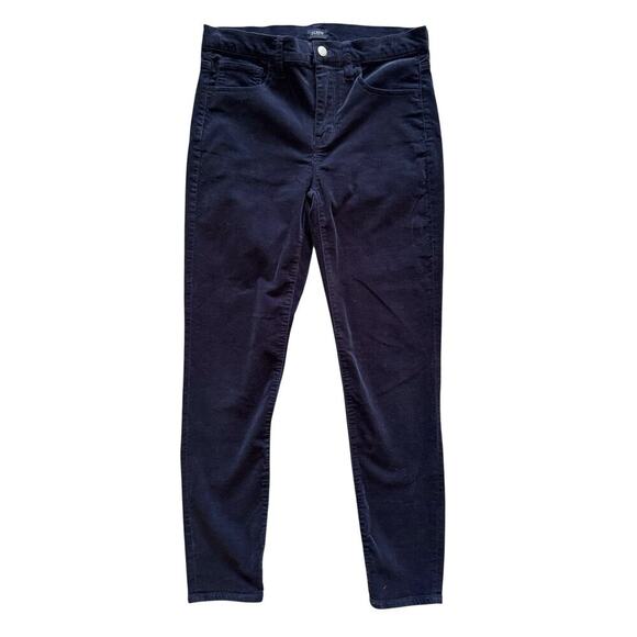 J Crew Pants Womens 28 Navy Blue Corduroy Skinny Stretch Ankle Classic Preppy - Picture 1 of 12
